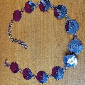 Silver Tone Metal Medallion Link Belt 41" Length